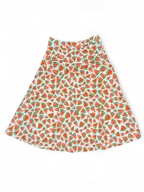 Conversations by Anthropologie Watermelon Whimsy Full Cotton Skirt Summer Preppy